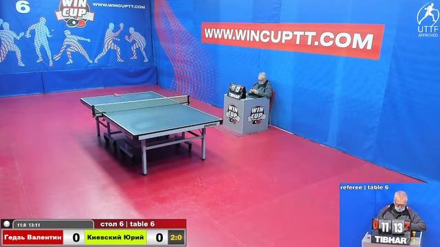 Гедзь Валентин 3-1 Киевский Юрий Восток 7 WINCUP 01.02.2022 Прямой эфир.Зал 6