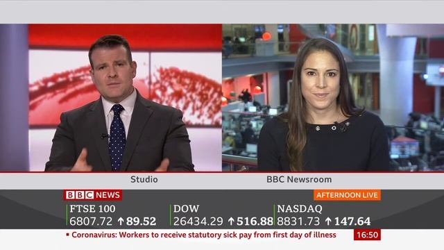 BBC Business On Afternoon Live - 1647GMT Wednesday 4th March 2020 - BBC News Channel
