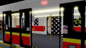 Warsaw metro Siemens Inspiro train coming and departing at Zacisze Roblox