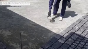 Укладка брусчатки на сетке   КАМЕННЫЕ ТРАДИЦИИ