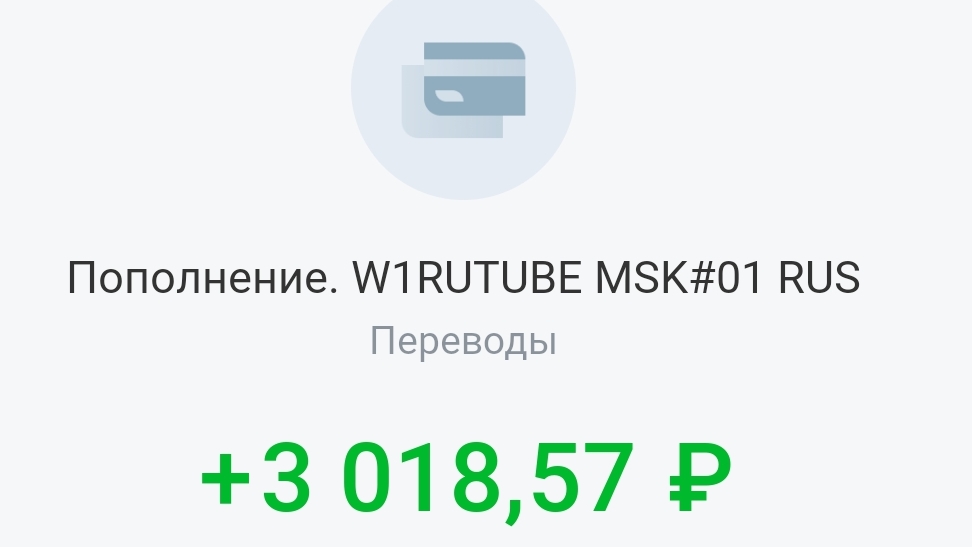 Первый заработок с Рутуба 3018.57руб
