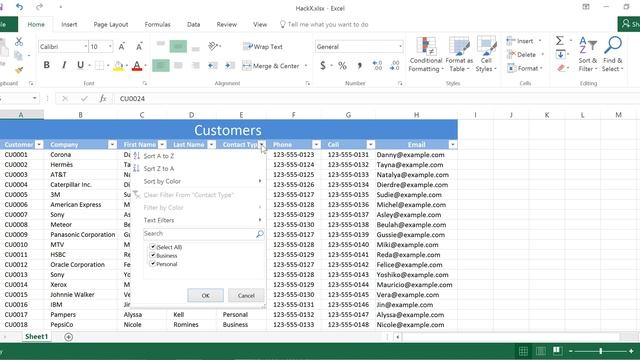 Display personal contacts and hide business contacts using filtering function смотреть онлайн