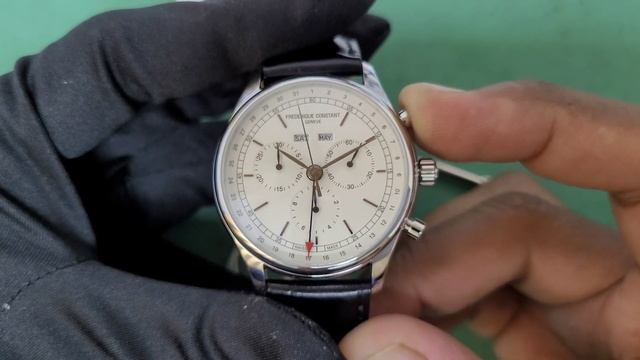 How To Set Time, Date, Day, Week,Year and Chronograph Hands Reset on Frederique Constant FC-296 смотреть онлайн