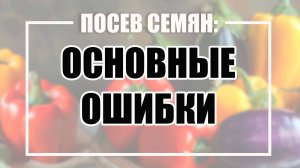 Посев семян: Основные ошибки
