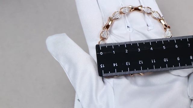 Золотой браслет AQUAMARINE с фианитом 71929А смотреть онлайн