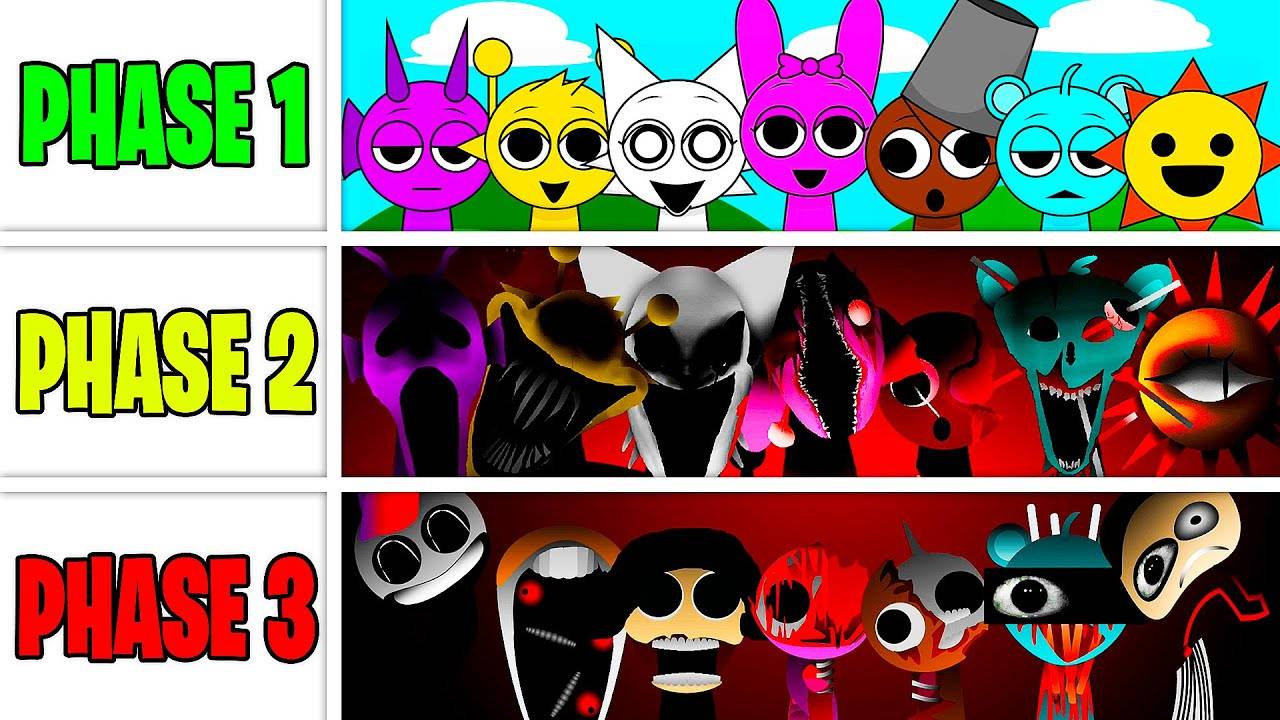 Incredibox Sprunki Mix — Фаза 1 против Фазы 2 против Фазы 3 — Режим ужасов смотреть онлайн