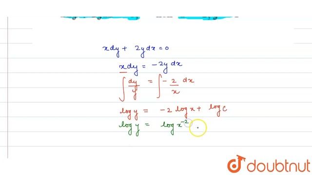 ` xdy + 2 ydx = 0 , " when " x=2 , y=1 ` смотреть онлайн