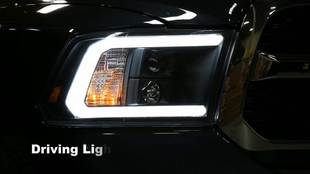 SPECDTUNING LIGHTING TEST VIDEO: 2009-2019 DODGE RAM LIGHT BAR PROJECTOR HEADLIGHTS смотреть онлайн