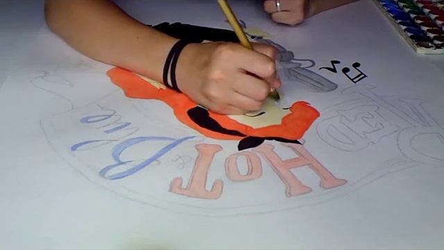 Acuarela || Watercolor: Pin-up rockabilly poster. Time-lapse drawing смотреть онлайн