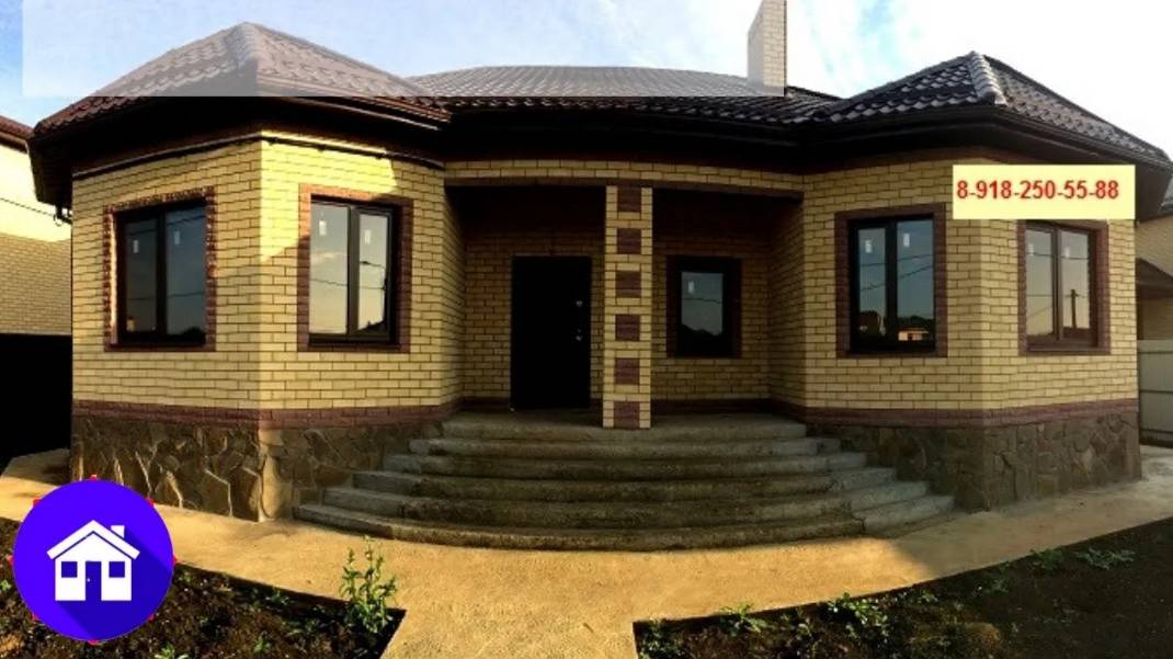 Дом одноэтажный кирпичный 140м