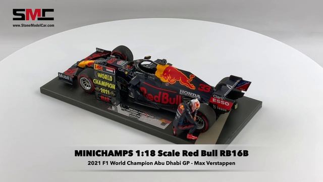 MINICHAMPS 1:18 Max Verstappen 2021 F1 World Champion Red Bull RB16B Abu Dhabi GP with Figure смотреть онлайн