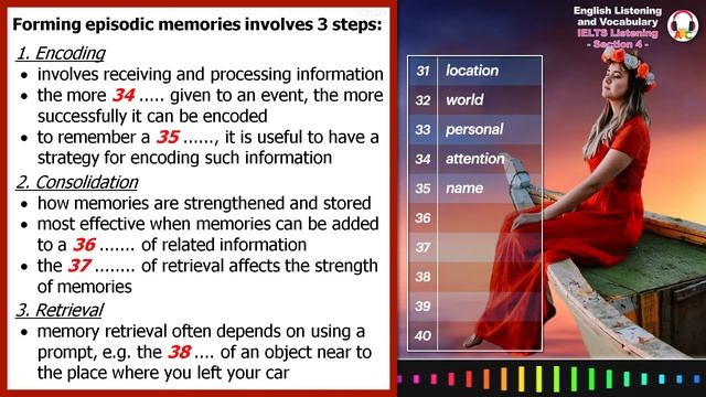Cambridge IELTS Listening Practice | Section 4 | Episodic Memory смотреть онлайн