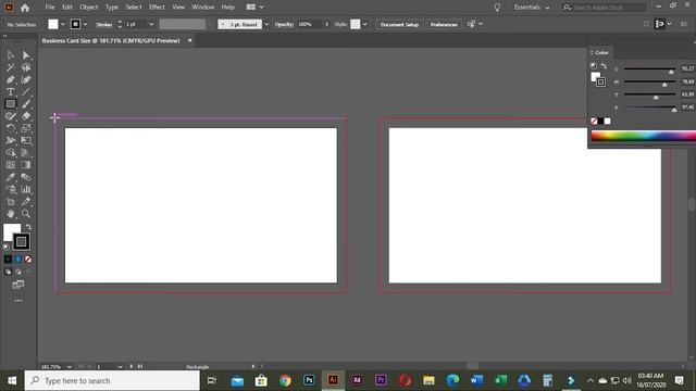Business Card Size or Visiting Card Size in Adobe Illustrator CC | Bleed, Trim & Safe Area. смотреть онлайн