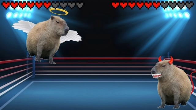 Angel Capybara vs Demon Capybara! Meme battle смотреть онлайн