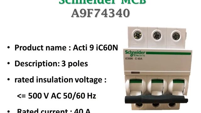 100% original made in france A9F74340 3P 40A IC60N Schneider Miniature Circuit Breaker смотреть онлайн