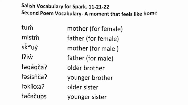 Salish Book Project 2023 Vocabulary смотреть онлайн