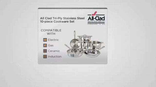 All-Clad Tri-Ply Stainless Steel 10-piece Cookware Set On QVC