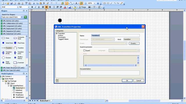 UML Statechart Diagram in Visio 2007 смотреть онлайн