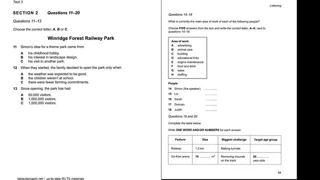Win ridge Forest Railway Park | IELTS LISTENING TEST | SECTION-2 смотреть онлайн
