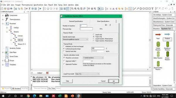 Reactor Simulation in ChemCAD