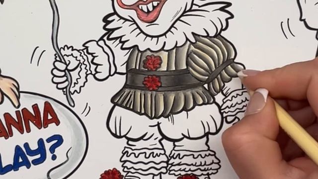 Colouring a HUGE Horror Movie Poster! Part 4: Pennywise смотреть онлайн