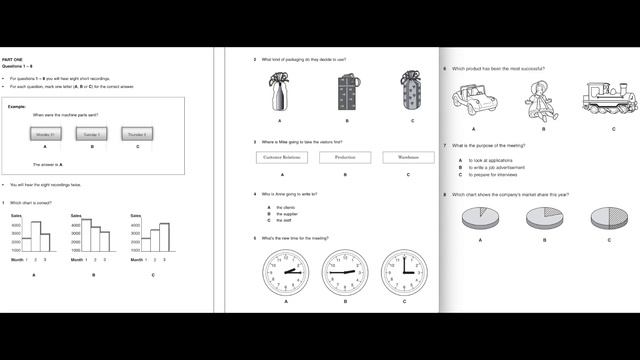Listening BEC B1 Preliminary Test 1, Part 1 смотреть онлайн