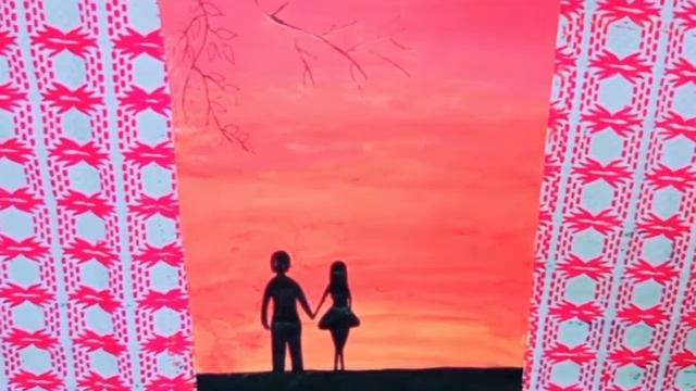 How to draw couple on the bridge sunset scenery by Neha's lab смотреть онлайн