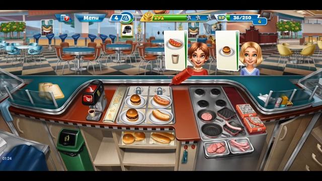 Cooking Fever Game Play (fast food court) 10 level смотреть онлайн