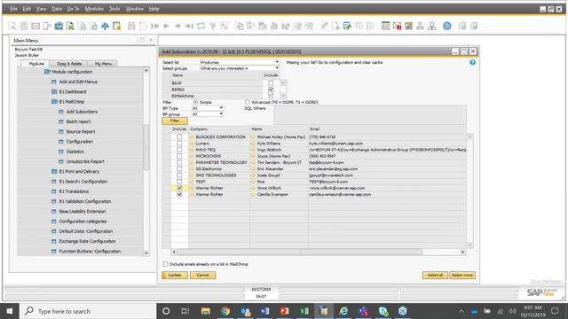 Integrate your SAP Business One Contacts and Newsletter Recipients with B1 MailChimp смотреть онлайн