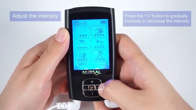 NURSAL Dual Channel EMS TENS Unit 24 Modes Muscle Stimulator