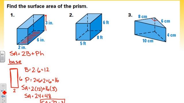 Geometry AB 9.2 - Surface Area of Prisms and Cylinders смотреть онлайн