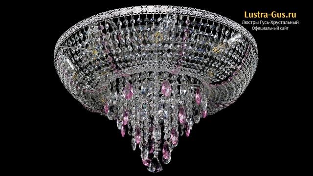 Хрустальная люстра «Токката Пирамида журавлик розовая» - Гусь-Хрустальный завод смотреть онлайн