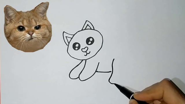 Cat drawing / how to draw a cat /learning to draw /drawing for kids смотреть онлайн
