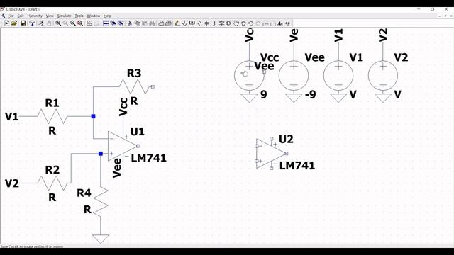 LTspice tutorial 25: Transient analysis simulation of differential amplifier circuit using LM741 смотреть онлайн