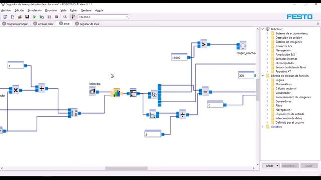 Robotino - Seguidor de linea y detector de color смотреть онлайн