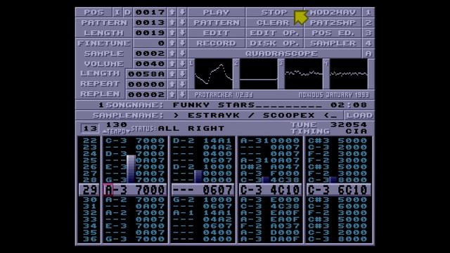 Quazar - "Funky Stars / Hybrid Song" protracker conversion by Estrayk смотреть онлайн