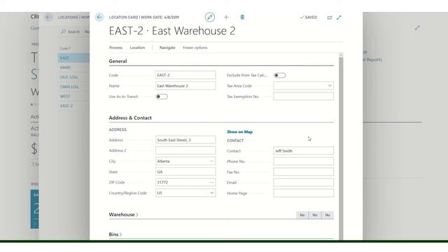 Microsoft Dynamics 365 Business Central - Set Up a New Location Card for Warehouses смотреть онлайн