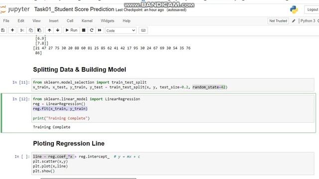 TSF-GRIP-Task-1 Score Prediction using Supervised Learning смотреть онлайн