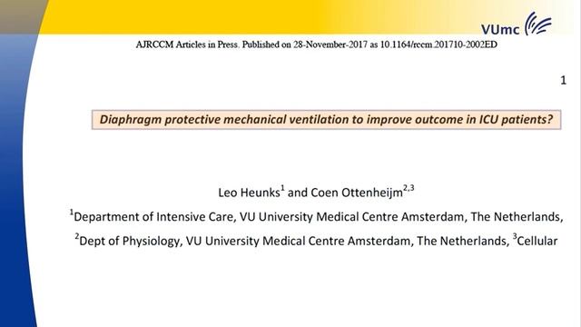 Diaphragmatic function How to explore & preserve Leo Heunks 2017