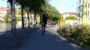 Jenny Crossdresser - Dark red mini leather skirt, high heels