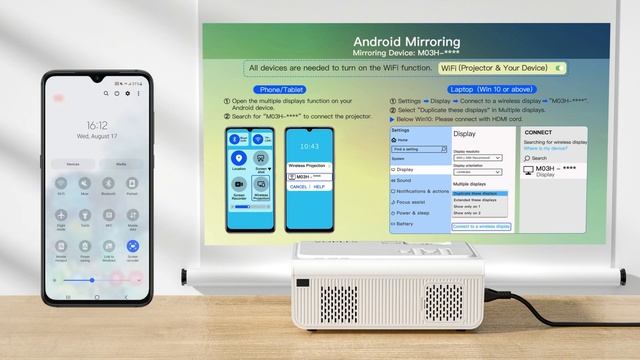 X-NEW-M03H--How to connect to Android Smartphone/Tablet--1080P Projector смотреть онлайн