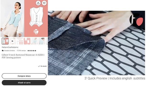 Gilbert V-neck Buttoned Waistcoat | Digital PDF Sewing Pattern | Teaser смотреть онлайн