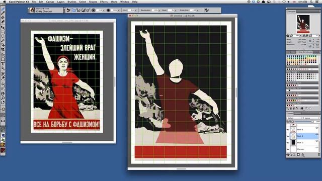 Painting Soviet propaganda poster - Corel Painter смотреть онлайн