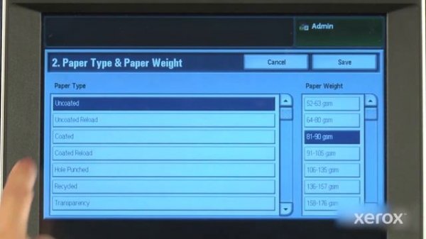Xerox® Versant® 180/280: Custom Paper Settings