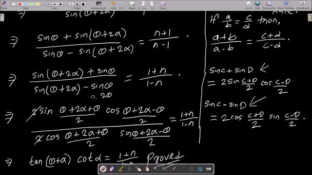 If sinA = n sin(A + 2B) Prove that tan(A + B) = (1+n / 1-n) tanB смотреть онлайн