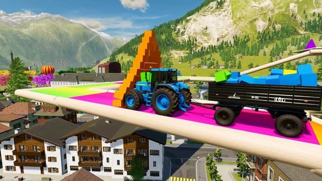 LOAD & TRANSPORT POLICE CARS, TOYOTA, DACIA CARS with CARROTS vs TRACTORS - Farming Simulator 22 смотреть онлайн