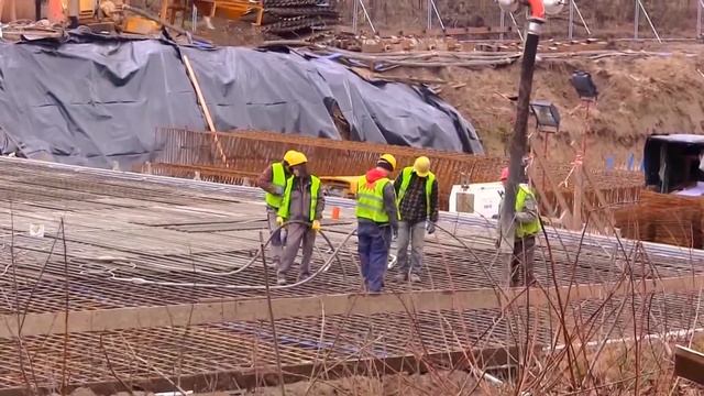 Бетонирование - Строительство тоннеля Лодзь Польша смотреть онлайн