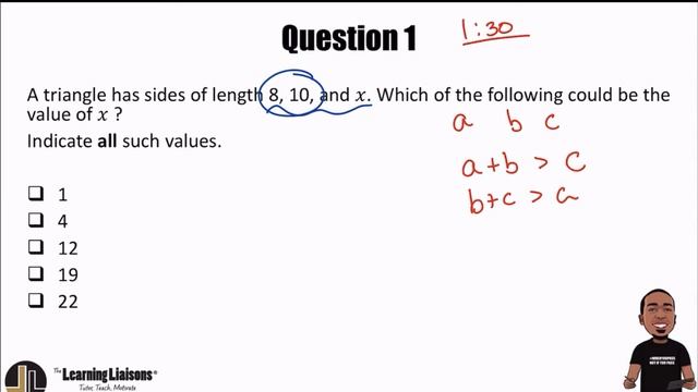 Praxis Core Math Practice Question - Triangle Inequality Theorem