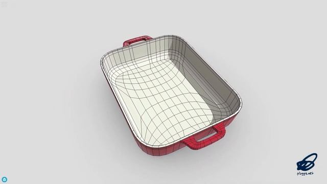 Baking Dish 3 - low poly PBR 3d model смотреть онлайн