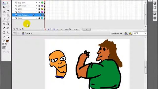 Adobe Flash Animation Tutorial - Make Character Hugging Animation Timeline смотреть онлайн